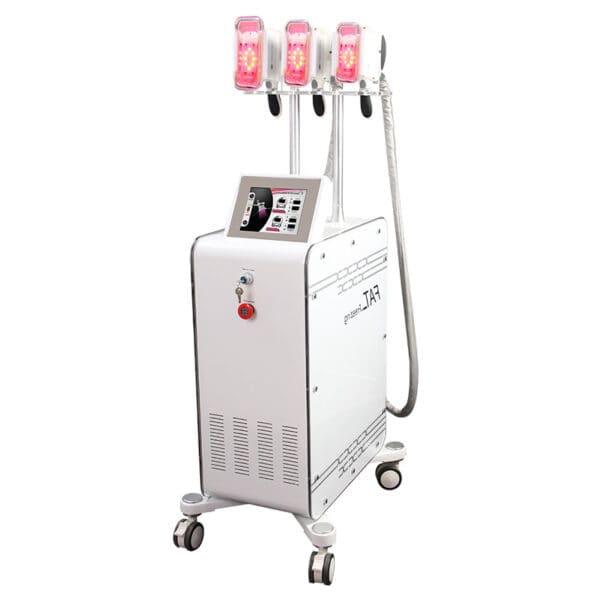 An OEM Powerful 3 Applicators Cold Lipolysis Coolsculpting Fat Freezing Cryotherapy Cellulite Removal Machine For Commercial on a white background.