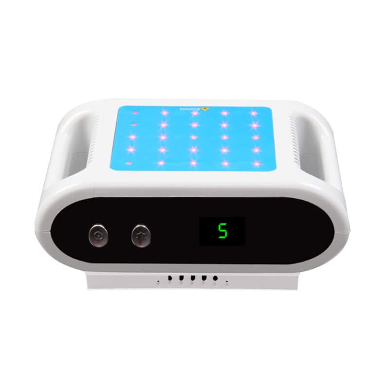 A white and blue Portable High-Intensity Focused Ultrasound Hifu Machine with a clock on it.