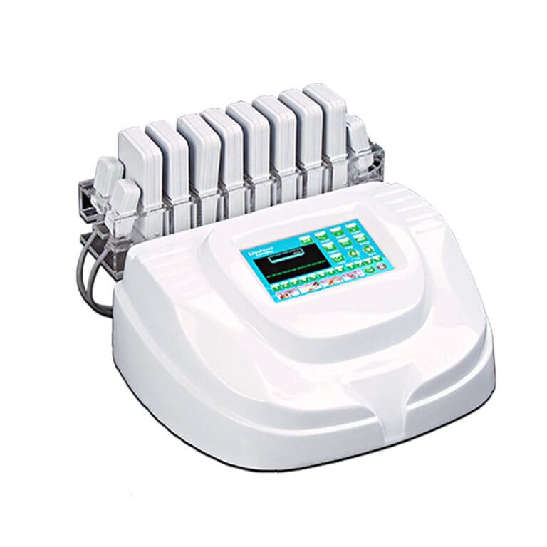 A white machine with a variety of different machines including a Competitive Low Level Laser Therapy Lipo Laser Inch Loss Machine, offering Low Level Laser Therapy.