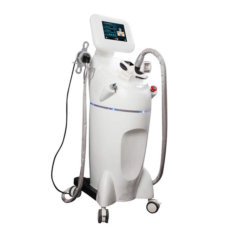 An image of a Wholesale Professional Beauty Ultrasound Cavitation Vela Vacuum RRF Roller Cellulite Removal Velasmooth Treatment Machine For Sale that is used for Ultrasound Cavitation in Cellulite Removal.