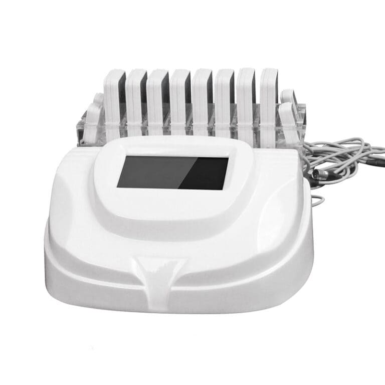 Competitive Low Level Laser Therapy Lipo Laser Inch Loss Machine is a competitive white machine with a number of buttons on it, utilizing low level laser therapy for lipo laser treatments.