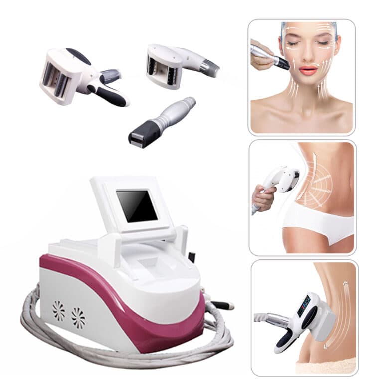A woman's body is shown with different types of hair removal machines, including the Fastest Way Cellulite Remove Machine At Home.