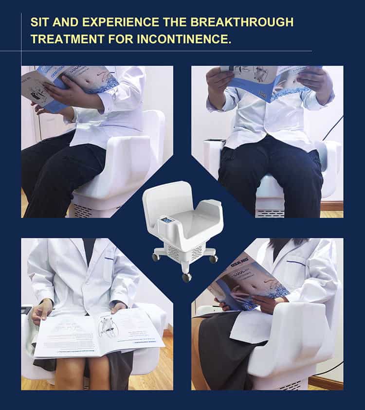 Professionell bäckenbottenbehandling för urininkontinens Medicinsk utrustning Elektromagnetisk stolsbehandling för inkontinens