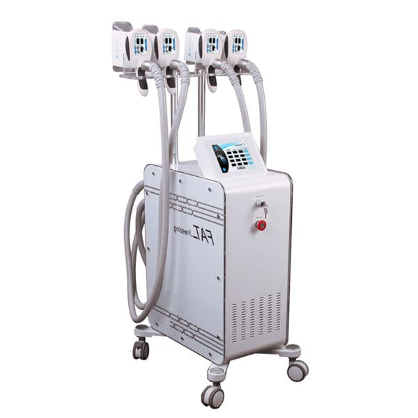 A Revolutionary Non Surgical Body & Leg Fat Burning Cryolipolysis Slimming Beauty Instrument With Four Cryo Handles on wheels.