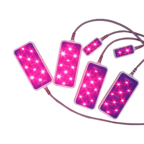 A group of pink led lights on a white background offering Top Quality Best Price Velashape 3 Iii Rf Frequency + 40k Ultrasonic Cavitation Beauty Salon Equipment visuals.