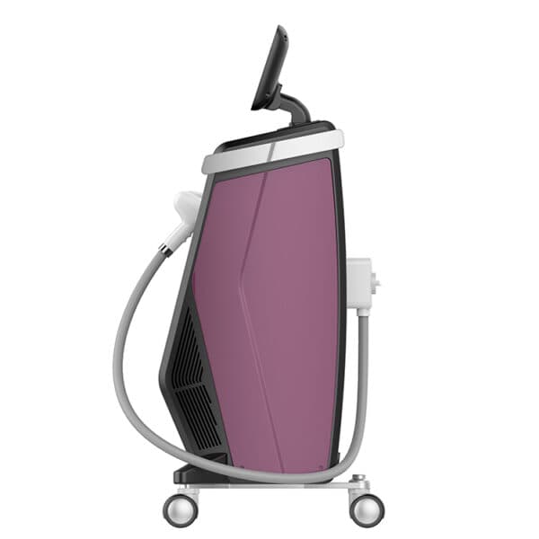 A Gold Standard 808 Laser Hair Removal Diode Machine For Sale with a purple and black color.