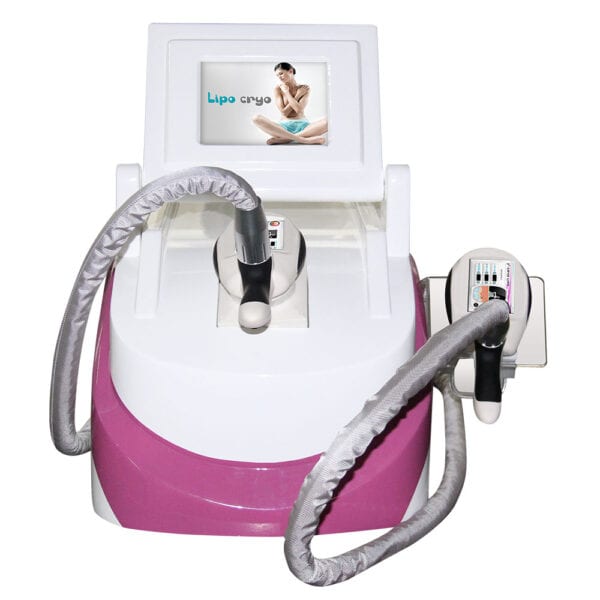 An image of a pink and white Fat Freezing Liposuction Lipo Cryotherapy Weight Loss Beauty Equipment For Sale used for fat freezing treatments.