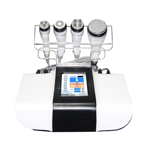 A machine with several different types of fat loss and beauty equipment, including 4 In 1 Radio Frequency Systems + Kavitation Lipocavitation Fat Loss Beauty Machines.