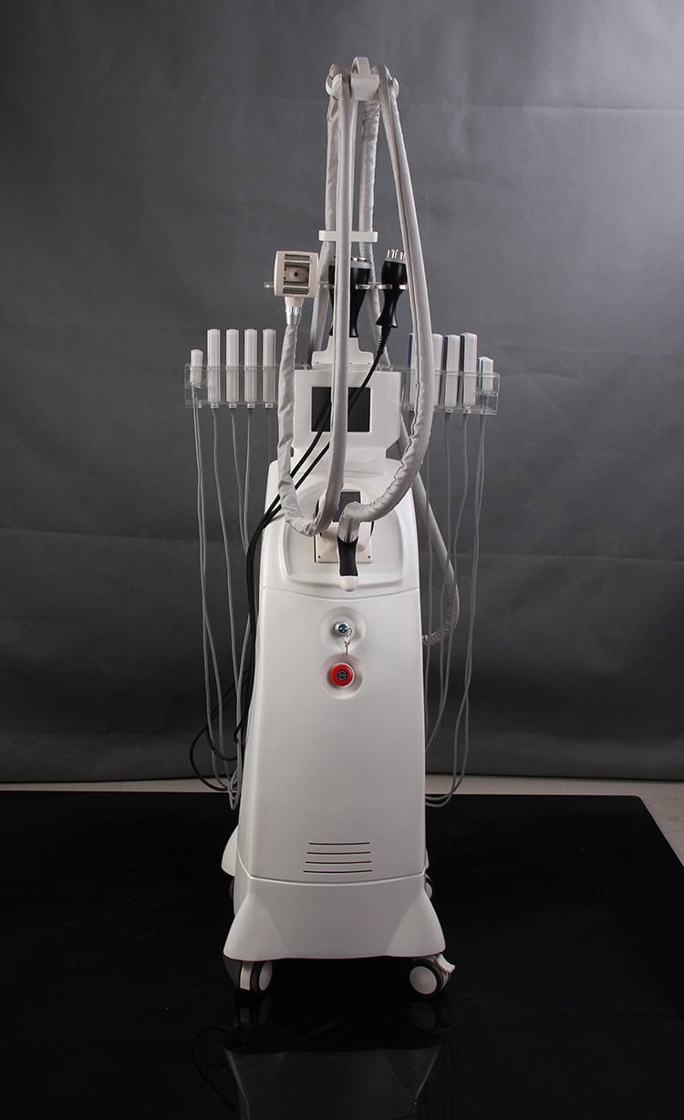 Μια εικόνα μιας μηχανής Velashape θεραπείας κενού με ραδιοσυχνότητες μείωσης της κυτταρίτιδας Lipo Cavitation, η οποία χρησιμοποιεί ραδιοσυχνότητες για τη μείωση της κυτταρίτιδας και την αφαίρεση του λίπους από το σώμα.