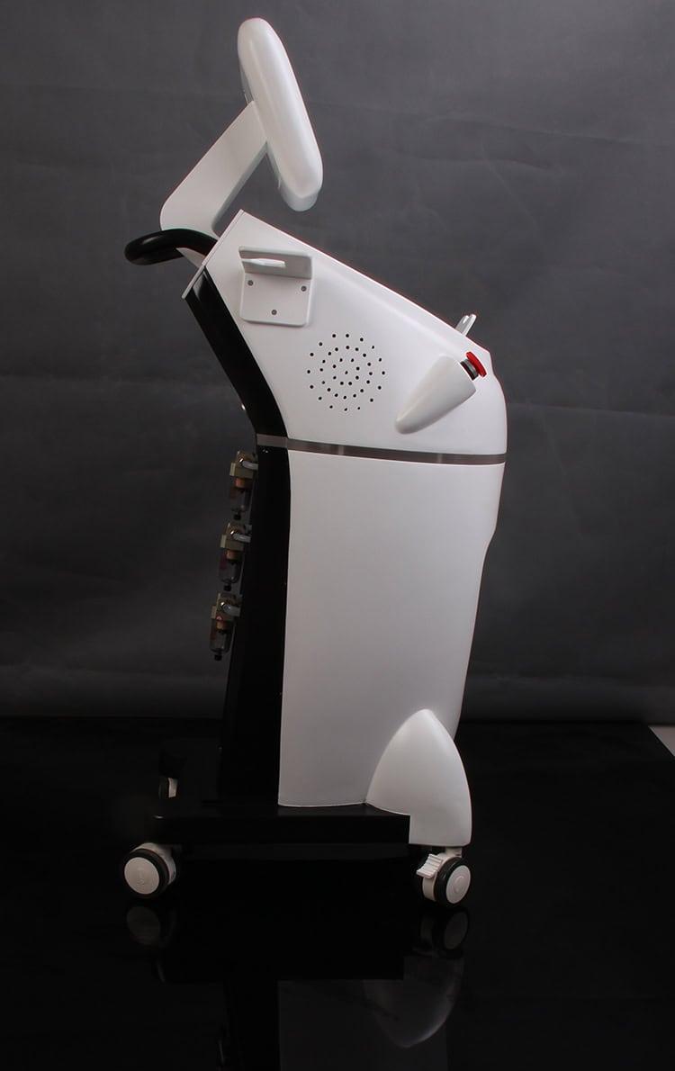 Uma máquina branca Beauty Wholesale Vela Cellulite Velasmooth Treatment Equipment com fundo preto disponível para atacado.