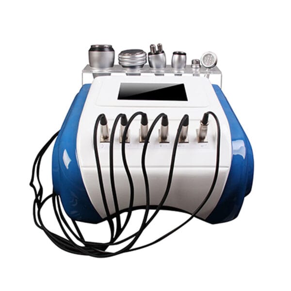 A blue and white Gold Standard 808 Diode Ice Laser Machine For Sale with laser wires attached to it.