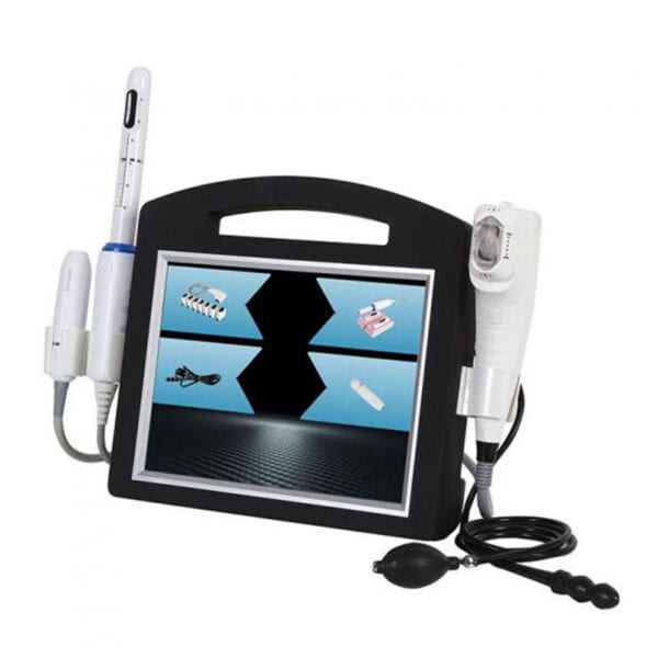 The Portable 4 In 1 Best Hifu Machine equipped with a tv and a tablet.