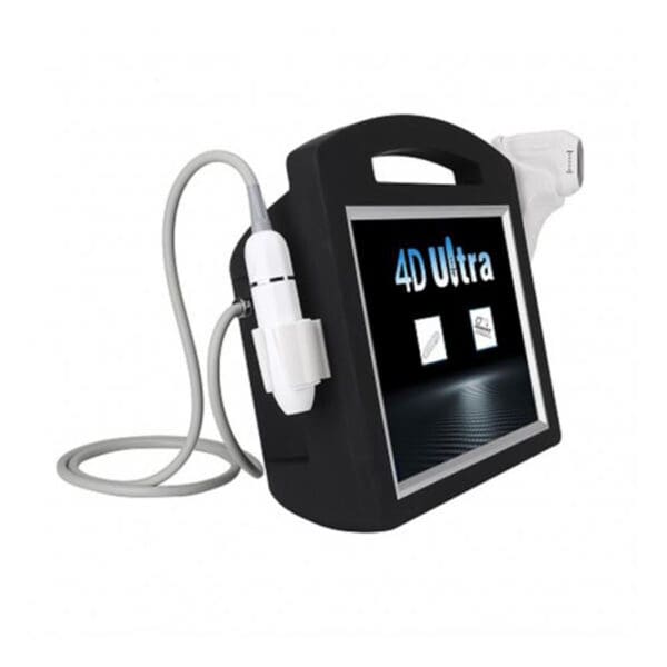 The Best Mini Hifu Machine For Body Slimming, equipped with a screen and a cable.