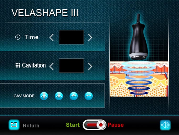 Уменьшите радиочастоты целлюлита. Липо-кавитационная вакуумная терапия Velashape Machine – уменьшенный скриншот.