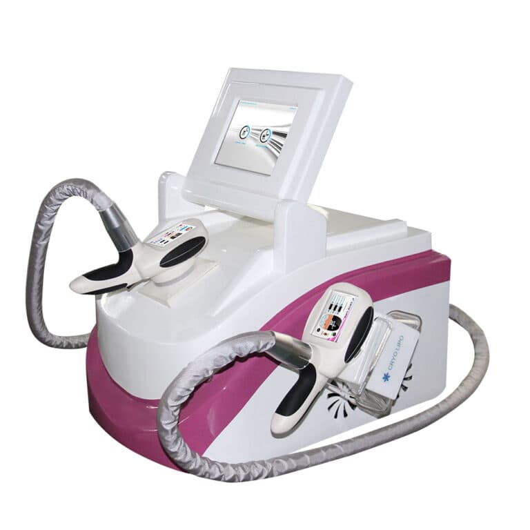 A Fat Freezing Liposuction Lipo Cryotherapy Weight Loss Beauty Equipment For Sale for weight loss and fat freezing with a pink and white color.