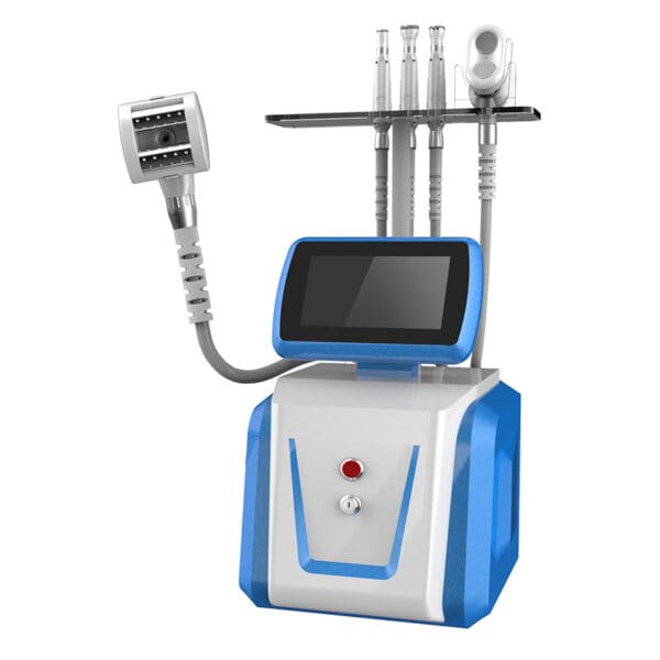 A blue and white Smart RF Lipo Slimming Cavitation Machine At Home on a white background.
