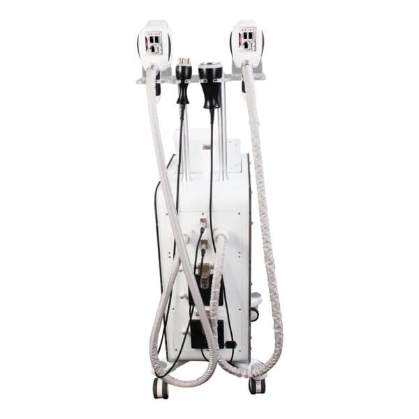 A white Cryolipolysis Cyro Machine Fat Loss Therapy Without Side Effects with two hoses attached to it.