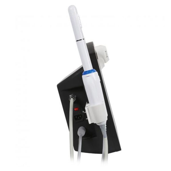 A Portable 4 In 1 Best Hifu Machine is attached to a holder on a white background.