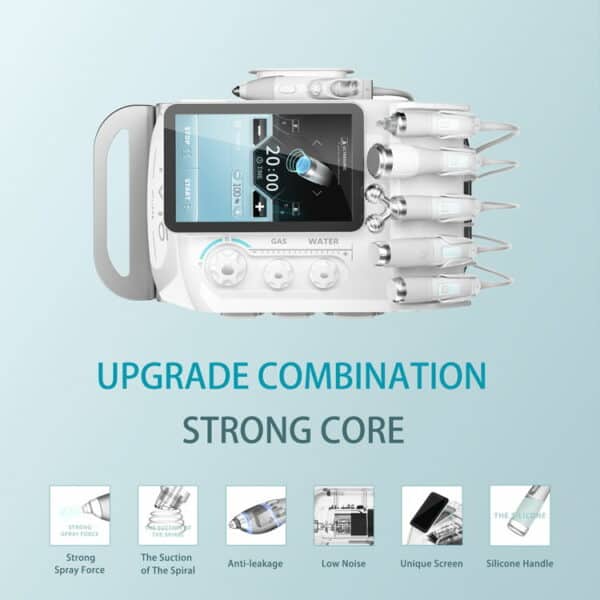 An image of the Beauty Salon Skin Care 6 In 1 Multi Function Facial Machine with the words upgrade strong core.