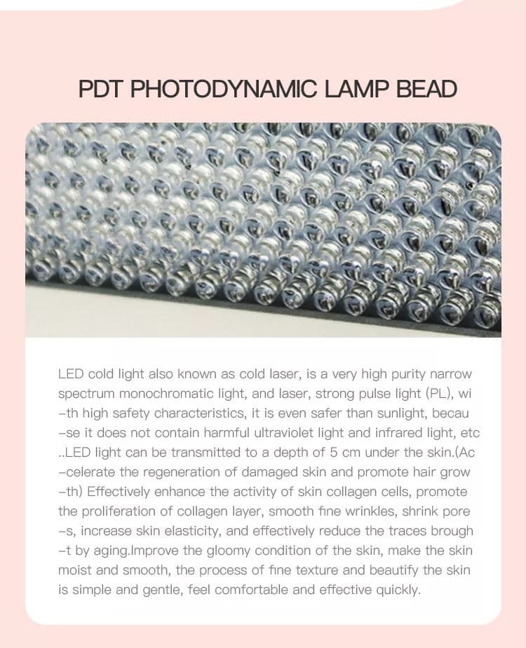 Professionell fotodynamisk terapi PDT-maskin för aknehudföryngring som använder innovativ kruka-fotodynamisk lamppärlteknologi.