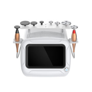 Medical RF tecar therapy device with multiple applicators for physiotherapy, face lift, and body slimming treatments.