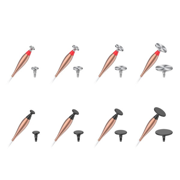 High-quality dental probes and mirrors in copper and black finishes, designed for accurate diagnosis and patient comfort. Ideal for professional dental examinations with ergonomic design.