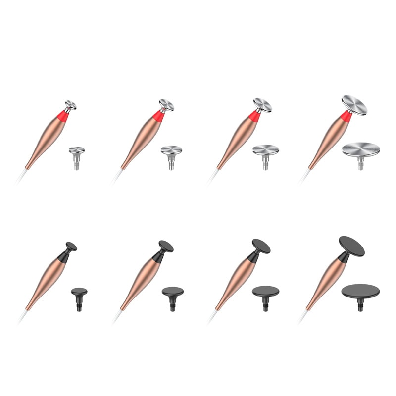 High-quality dental probes and mirrors in copper and black finishes, designed for accurate diagnosis and patient comfort. Ideal for professional dental examinations with ergonomic design.