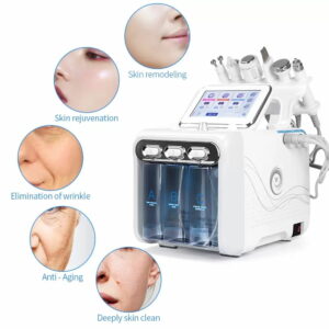An Best 6 IN 1 H2O2 Hydrafacial Machine with different functions.