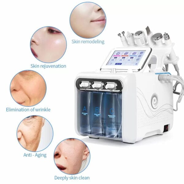 Eine beste 6-in-1-H2O2-Hydrafacial-Maschine mit verschiedenen Funktionen.