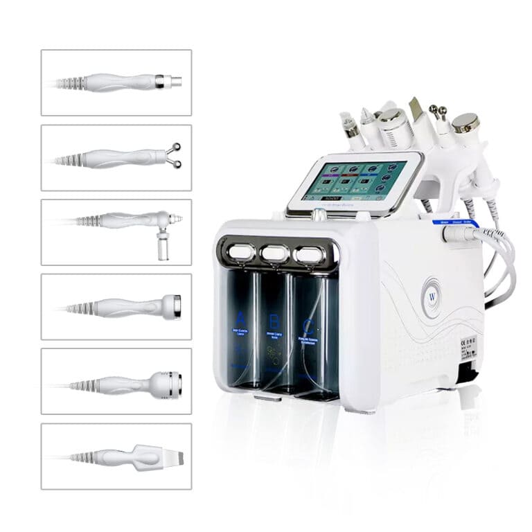 An image of the 6 IN 1 Best Hydra Facial Machine with different types of equipment.