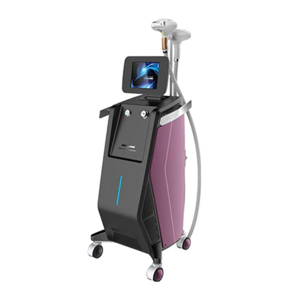 La mejor máquina fotofacial IPL profesional permanente E Light de color morado y negro para uso doméstico.