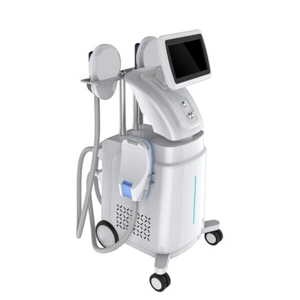Un'immagine della macchina scolpitrice di nuova tecnologia EMS non chirurgica utilizzata per rimuovere il grasso dal corpo.