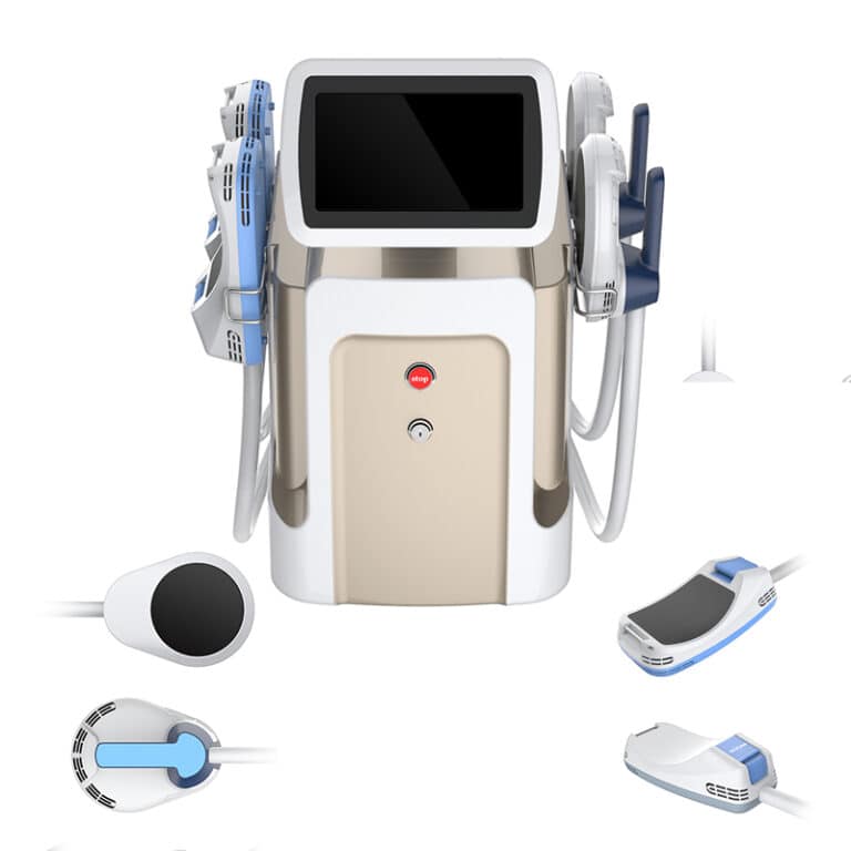 Description: An image of a Muscle Sculpting Machine with different types of equipment.