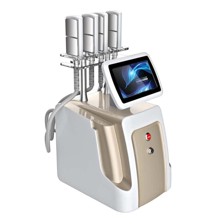 A versatile EMS 360 Cryolipolysis Fat Burning Machine for home use, featuring four different devices for various beauty treatments.