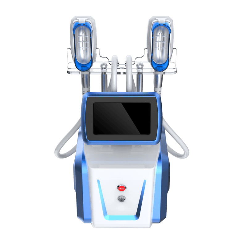 A blue and white Portable Desktop Dual Handle Best Coolsculpting Elite Machine For Sale on a white background.