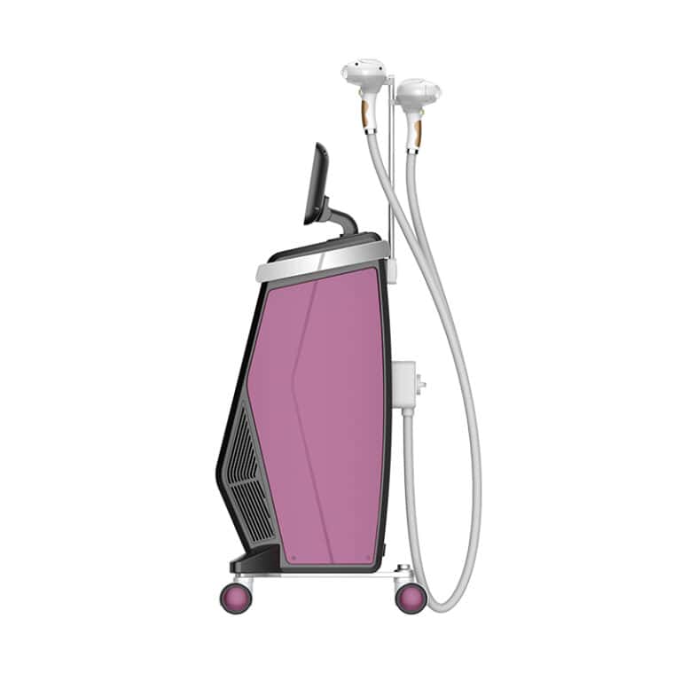 A pink and black Best Permanent E Light Professional IPL Photofacial Machine For Home Use for home use.