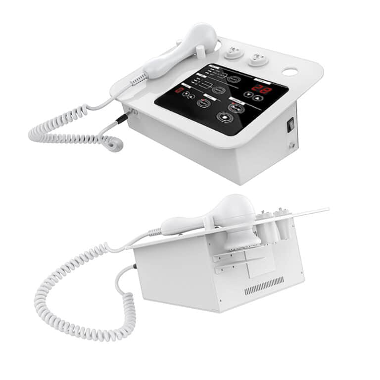 A Portable Micro Current Electroporation Skin Moisturizer No Needle Anti-aging Mesotherapy Beauty Machine with a phone attached to it.