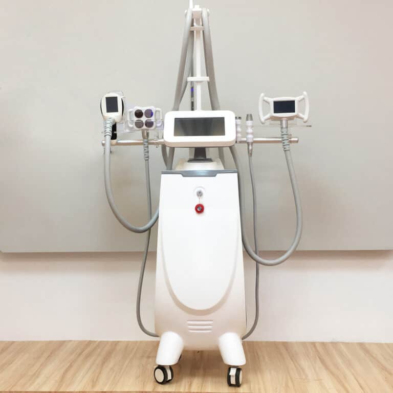 An image of a Multi-Functional Beauty Salon 40k Cavitation Machine sitting on a table in front of a wall.