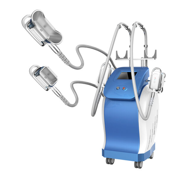 A blue and white Best Professional Fat Cold Therapy Machine Full Body with two handles.