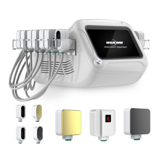 A white machine equipped with Personalized Trusculpt ID 16 Handles Radio Frequency Skin Tightening Monopolar RF Beauty Equipment, offering various types of beauty devices.