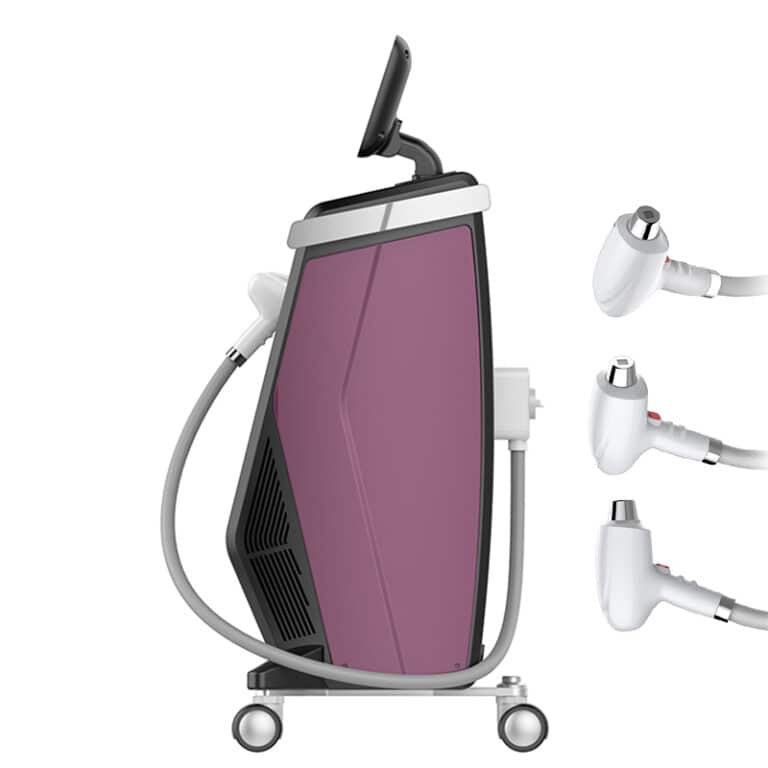 A Gold Standard 808 Professional Laser Tattoo Removal Machine with a purple and white color.