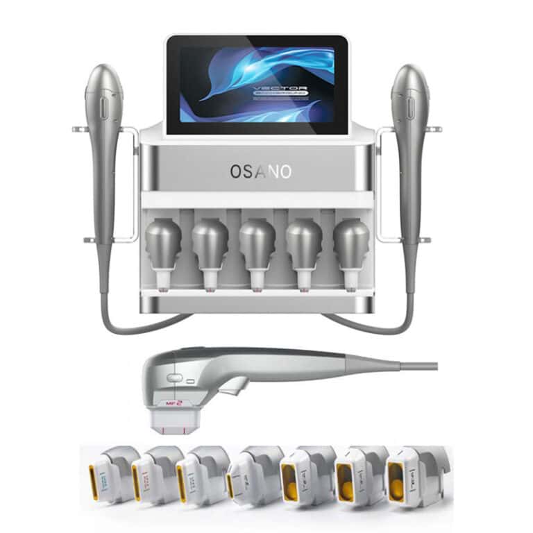 A Portable High-Intensity Focused Ultrasound 7D Hifu Machine equipped with a tablet and a TV.