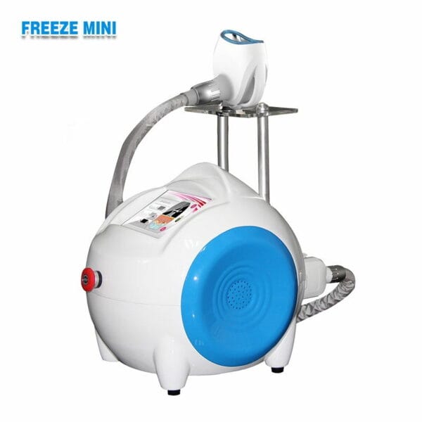 A blue and white OSANO portable mini remove double chin cryotherapy therapy machine for face with the words "Freeze Mini" on its face.