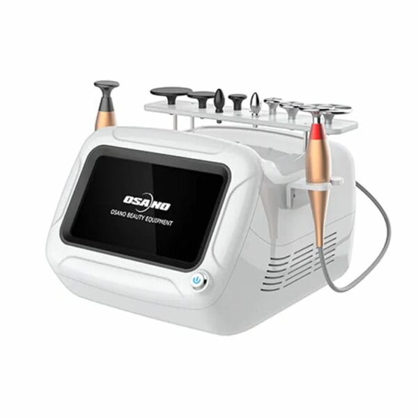 An image of the OSANO RET High Frequency Fat Lose RF Body Contouring Machines Skin Tightening Face Lifting Physiotherapy Machine boasting a variety of accompanying tools.