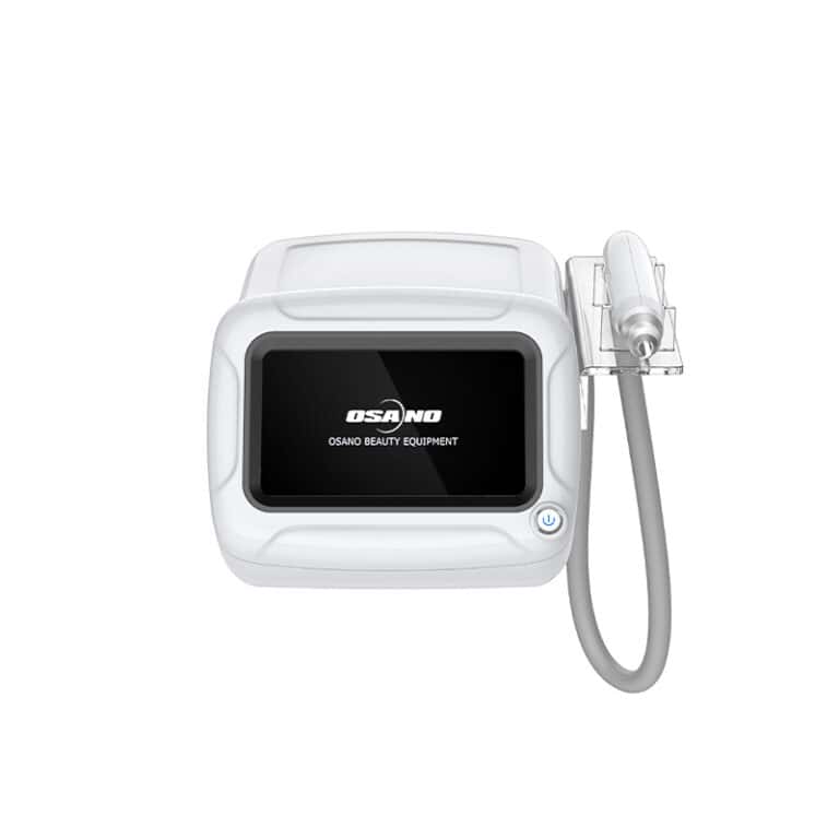 A Picosecond Laser Freckle Tattoo Removal Skincare Honeycomb Aesthetic Q Switch Laser Machine on a white background for hair removal.