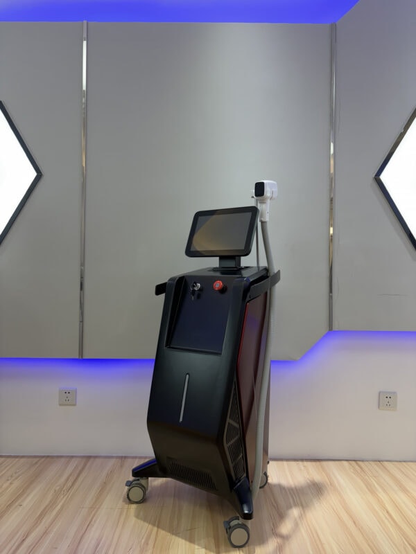 Portable 808nm diode laser hair removal device for effective and painless hair reduction. Compact, mobile, and suitable for professional aesthetic clinics.