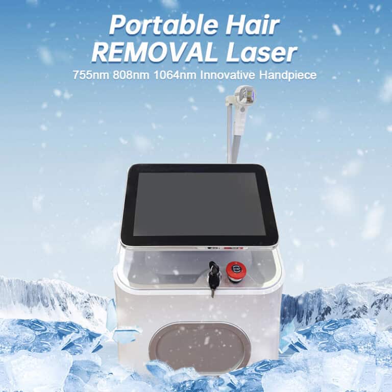 Ice Diode Laser Hair Removal: Portable, touchscreen, handpiece. 755/808/1064nm combined wavelengths.