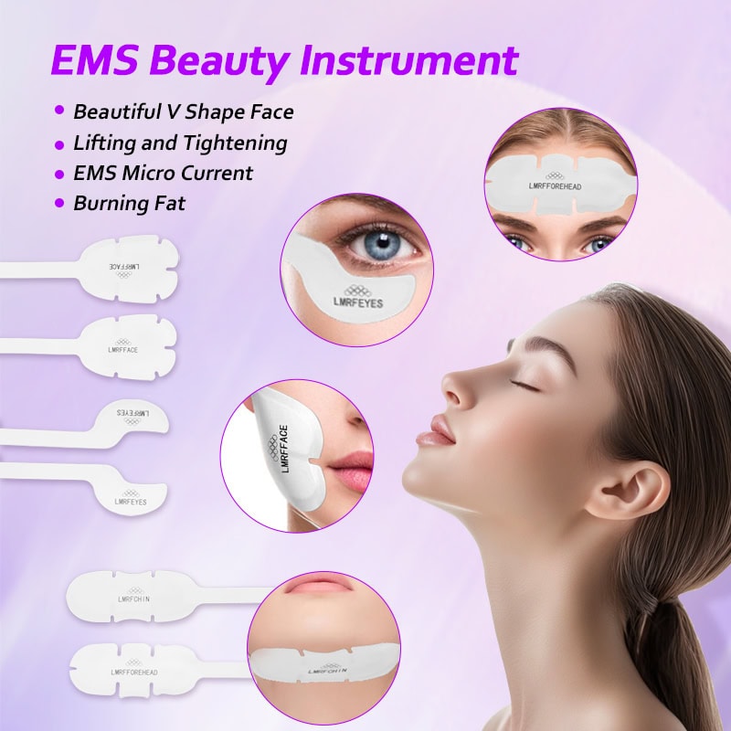 1. EMS beauty instrument for lifting, tightening, and fat burning, featuring microcurrent technology for facial and eye rejuvenation.