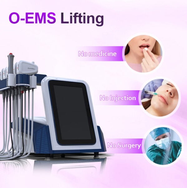 Gentle non-invasive O-EMS lifting treatment machine for facial rejuvenation and skin tightening at Sinocomfort.