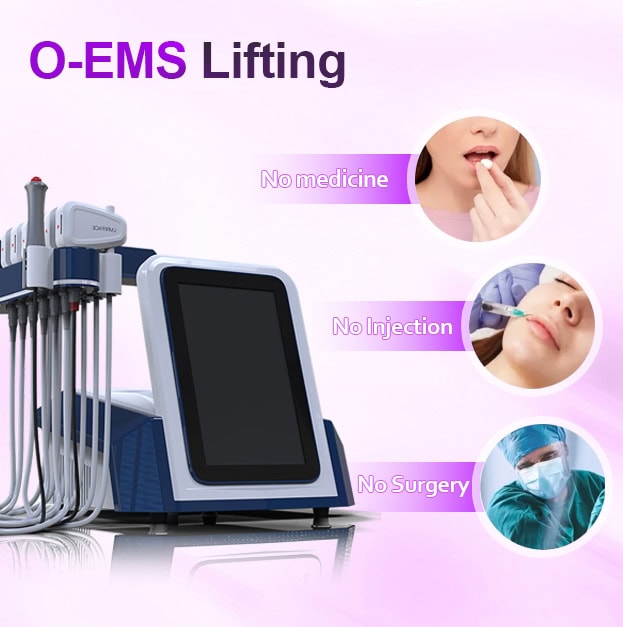 Gentle non-invasive O-EMS lifting treatment machine for facial rejuvenation and skin tightening at Sinocomfort.